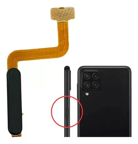 Flex Botão Power Biometria A22 4g (A225) | M22 4g (M225) | M32 (M325) Preto