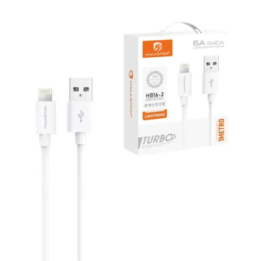 Cabo Usb Turbo (Hmaston) iPhone Lightning | 6A | 1 Metro | HB16-2