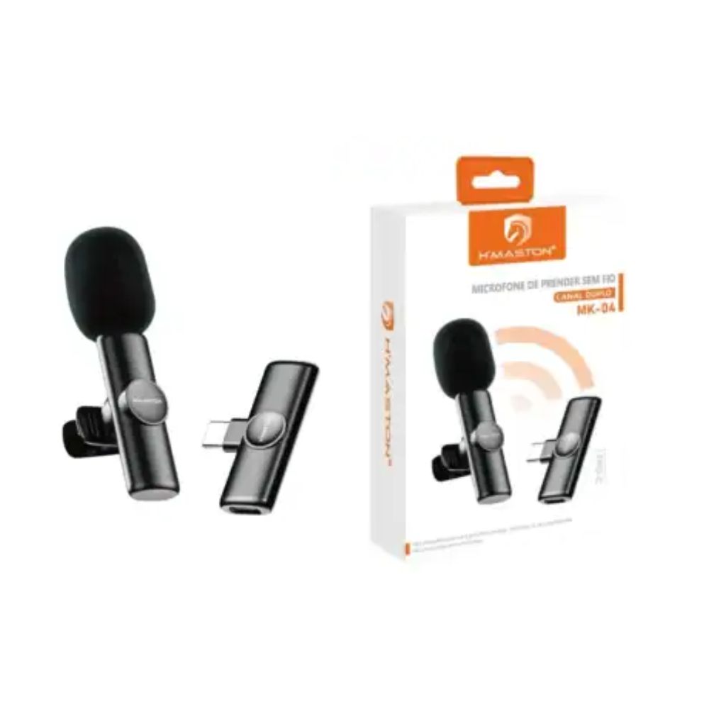 Microfone De Lapela Sem Fio Profissional (Hmaston) Type C Tipo C | MK-04