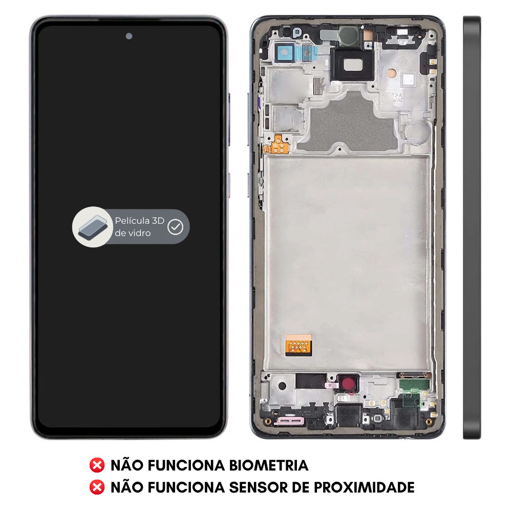 Frontal Samsung A72 (A725) Com Aro Preto | Incell