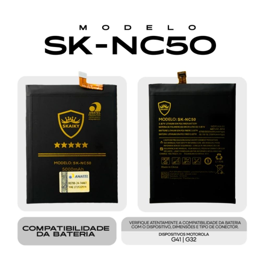 Bateria (Sk-Nc50) Moto G32 (Xt2235) | G41 (Xt2167) | Skaiky - Imagem 2