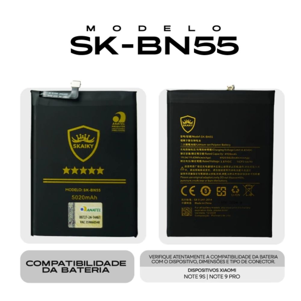 Bateria Xiaomi (Sk-Bn55) Redmi Note 9s | Note 9 Pro | Skaiky - Imagem 2
