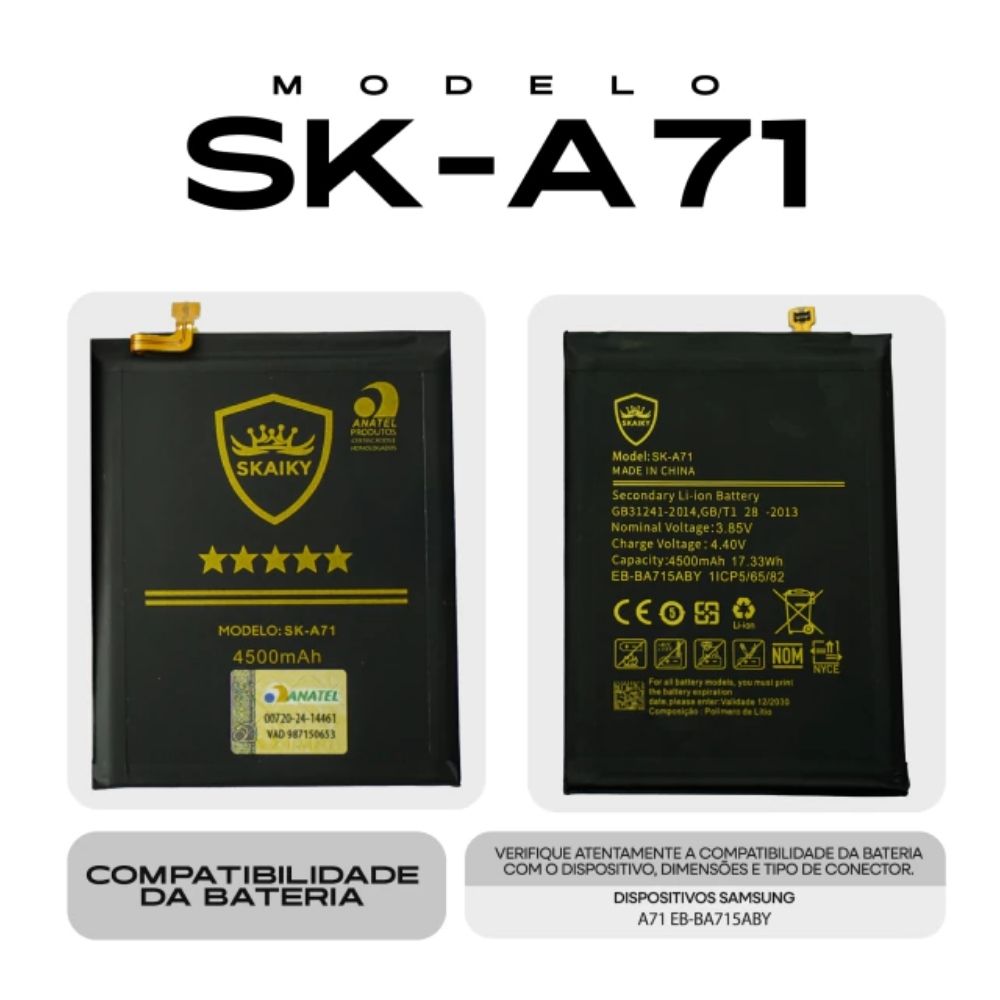 Bateria Samsung (Sk-A71) A71 (A715) | Eb-Ba715 | Skaiky - Imagem 2