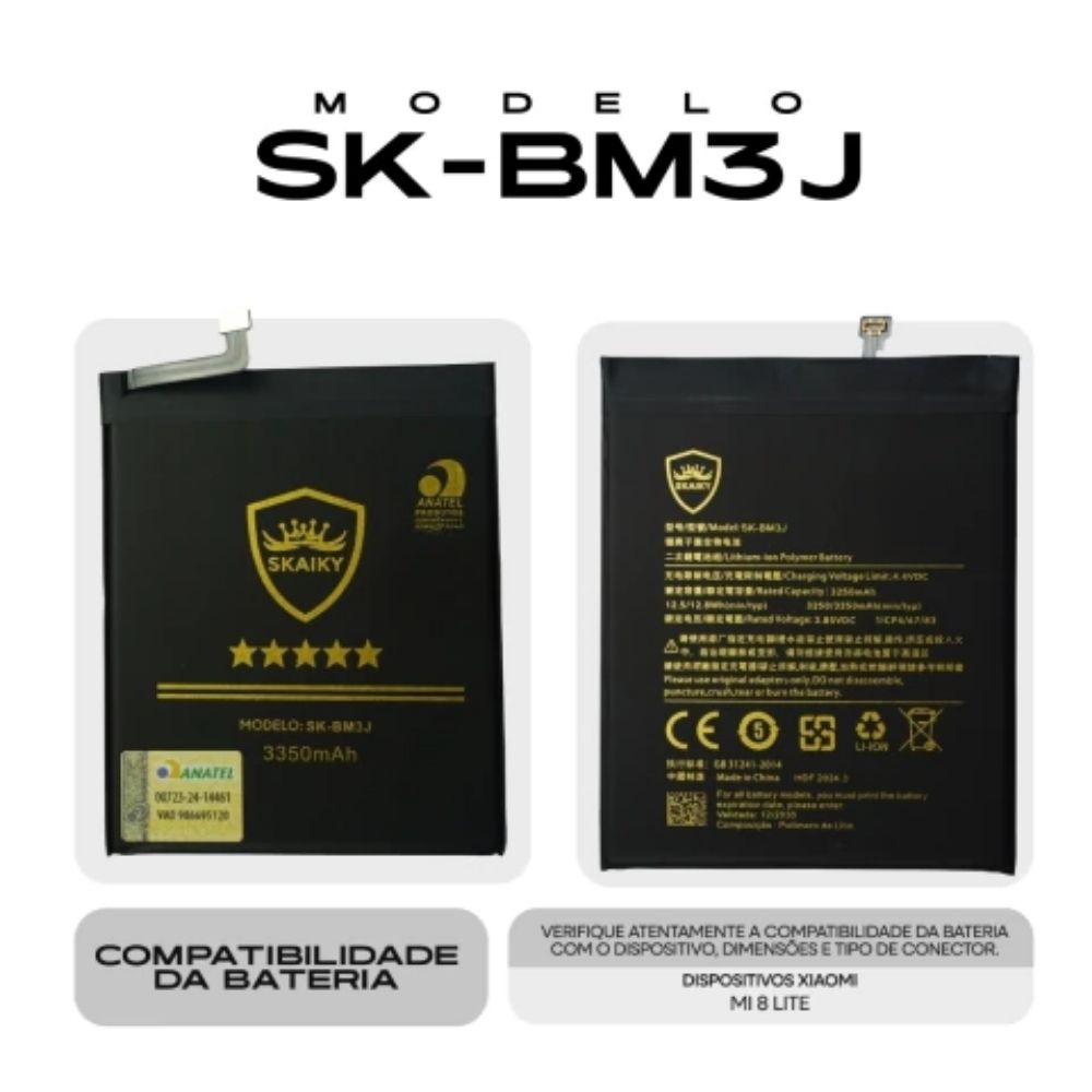 Bateria Xiaomi (Sk-Bm3j) Mi 8 Lite (M1808d2tg) | Skaiky - Imagem 2
