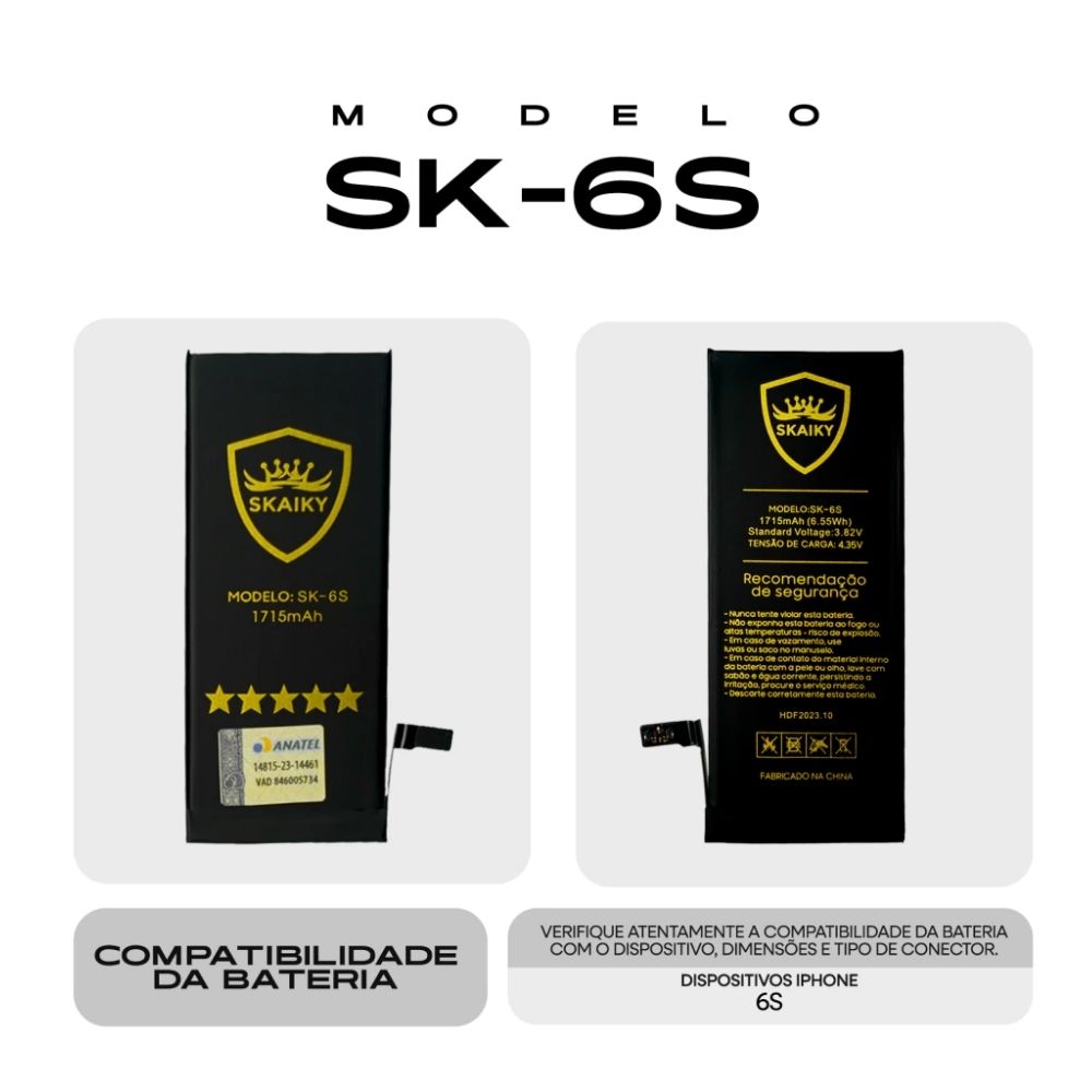 Bateria iPhone 6s (A1633 A1688 A1700) | Skaiky - Imagem 2