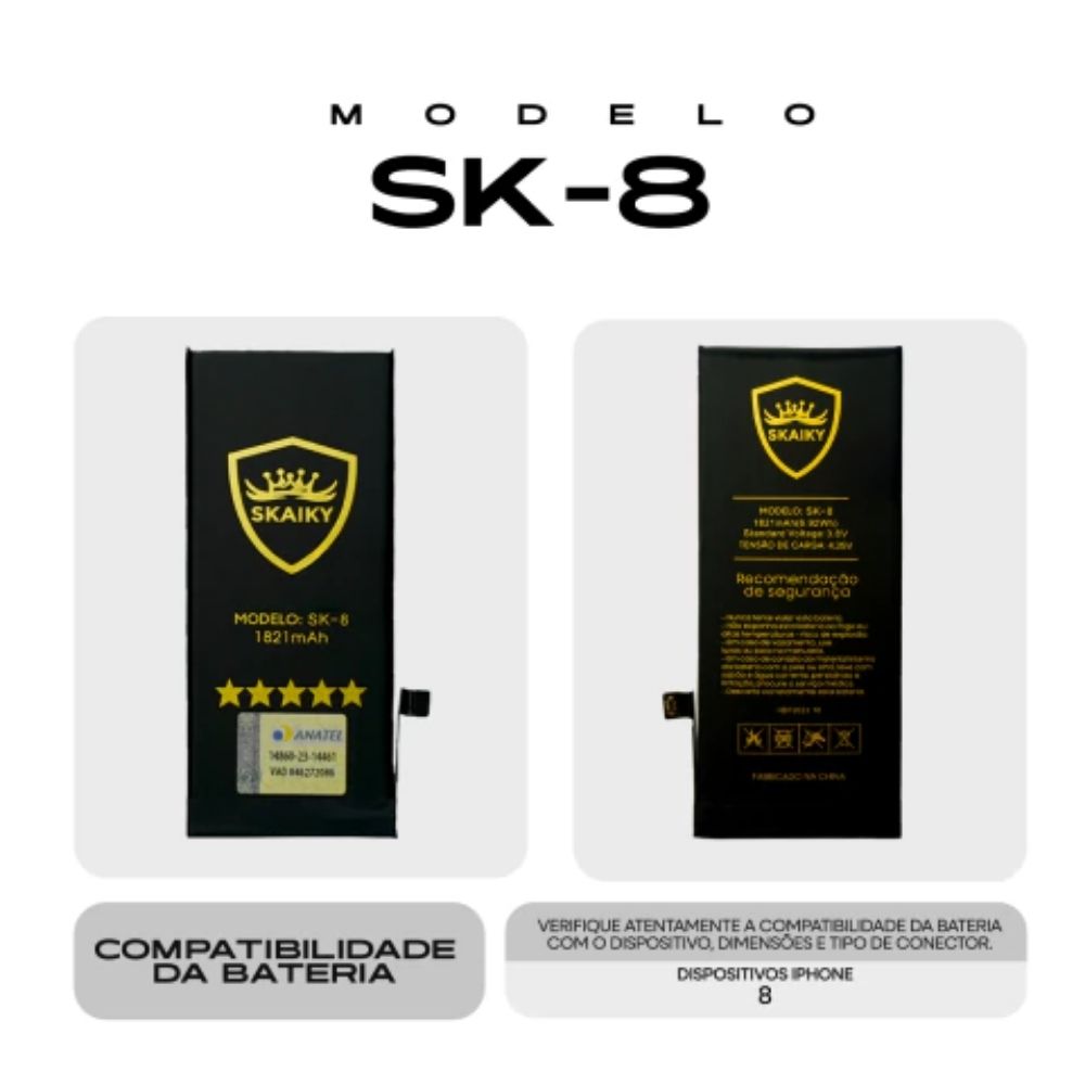 Bateria iPhone 8g (A1863 A1905) | Skaiky - Imagem 2