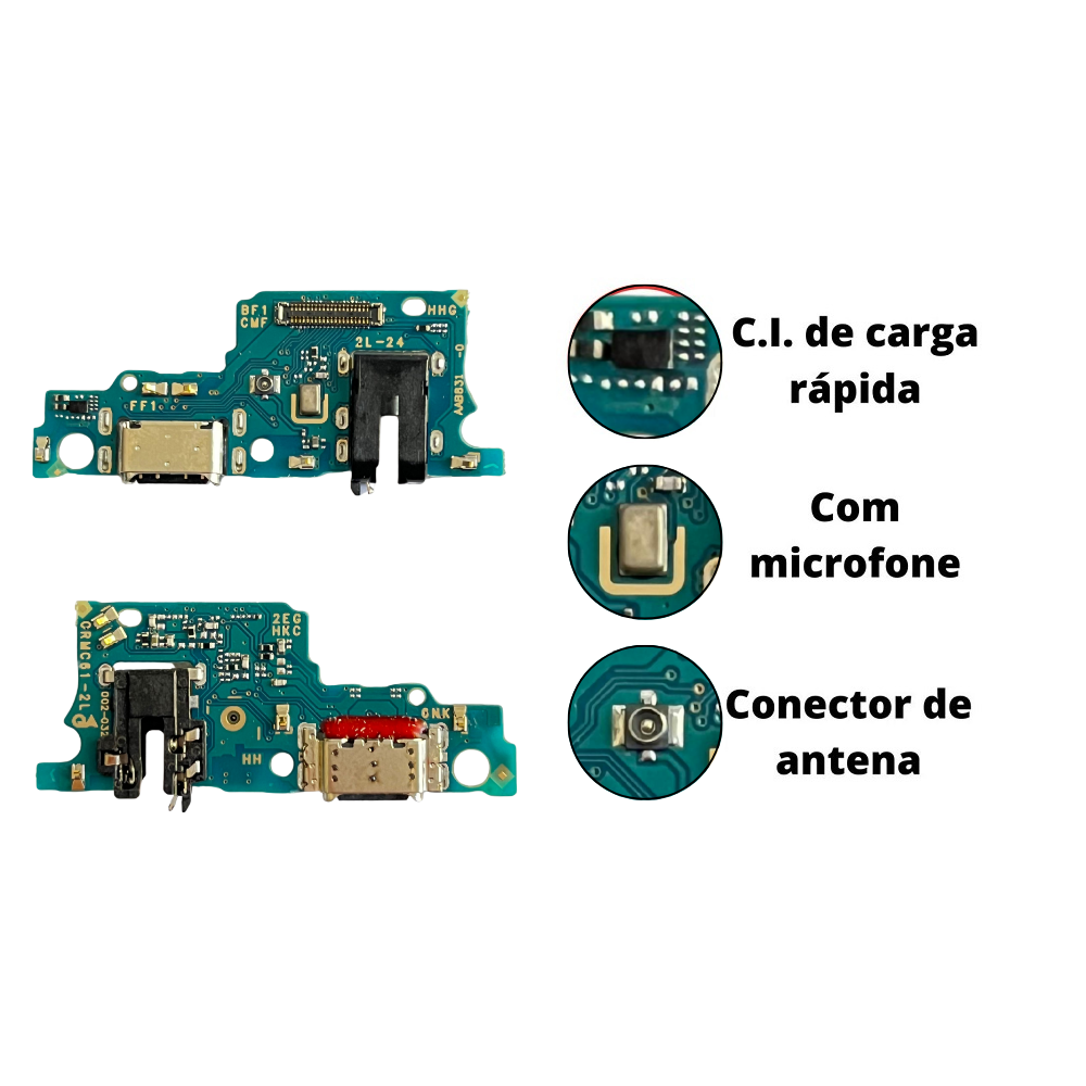Placa Conector De Carga Realme C61 (Rmx3930) | Note 60 (Rmx3933) - Imagem 2