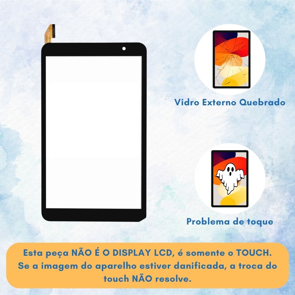 Touch Positivo T820 | T820C Preto | 45 Vias (YJ2022PG080A2J1-FPC-V0) - Imagem 3