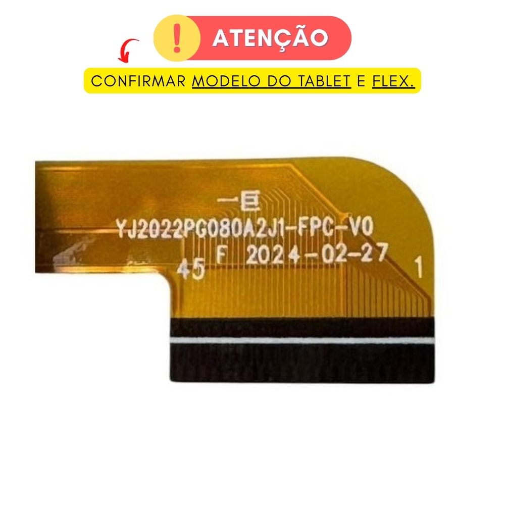 Touch Positivo T820 | T820C Preto | 45 Vias (YJ2022PG080A2J1-FPC-V0) - Imagem 4